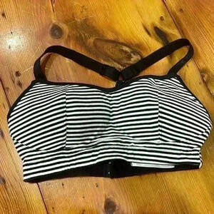 Striped Black and White Bra